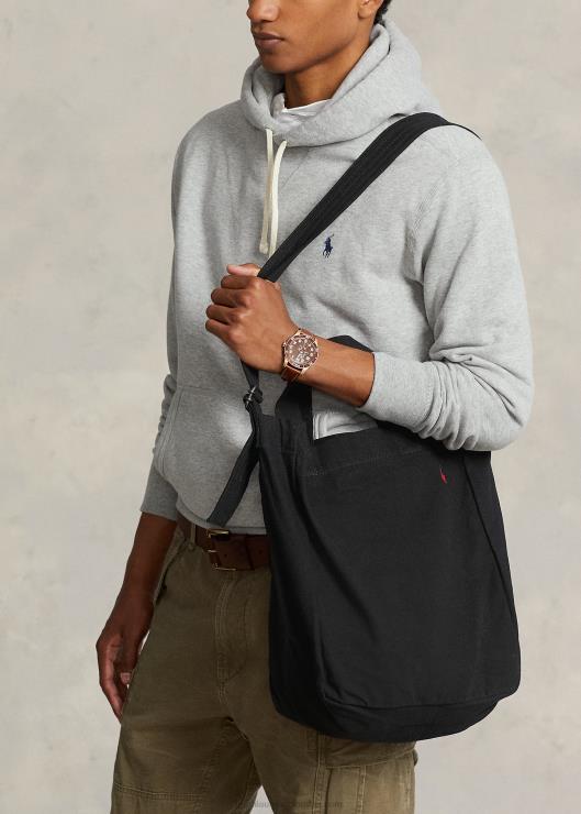 bolso shopper de lona hombres negro Ralph Lauren 2XR2V5245
