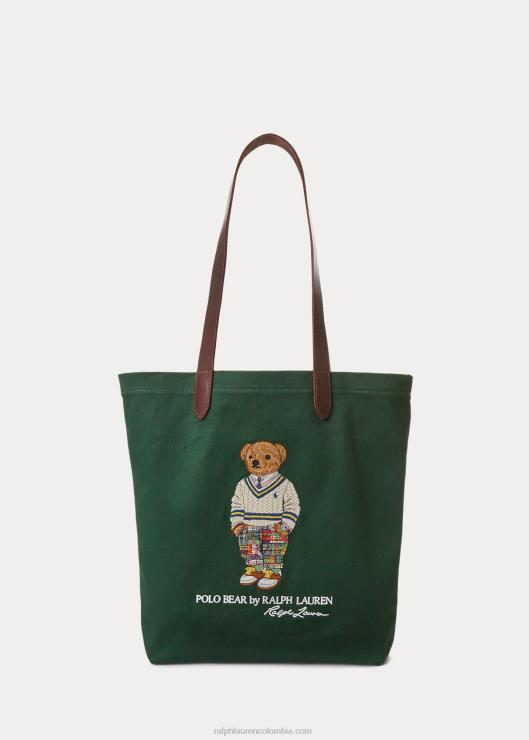bolso shopper de sarga con osito de polo hombres bosque nuevo Ralph Lauren 2XR2V2331