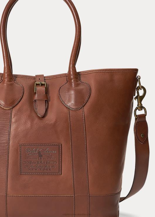 bolso shopper heritage de piel abatanada hombres sillín Ralph Lauren 2XR2V2338