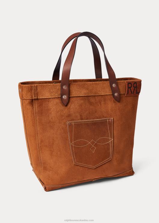 bolso tote ranch de gamuza hombres luz java Ralph Lauren 2XR2V5149