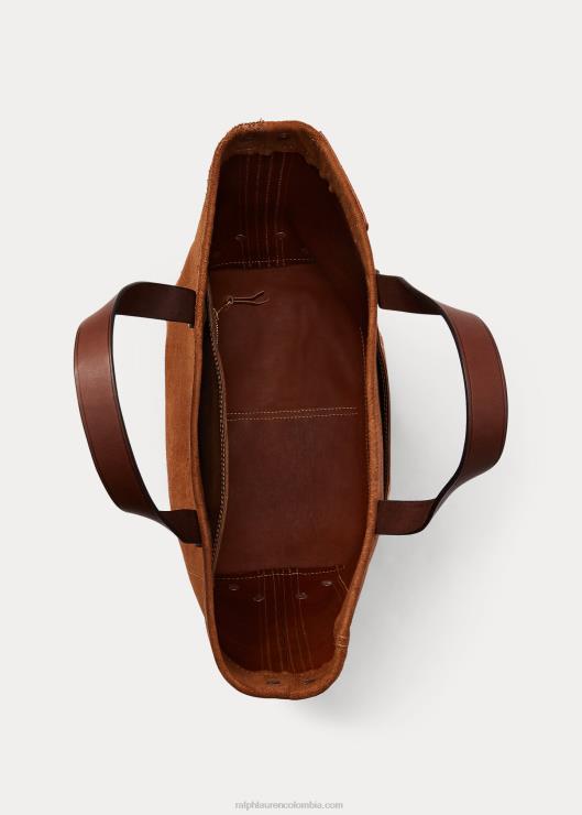 bolso tote ranch de gamuza hombres luz java Ralph Lauren 2XR2V5149
