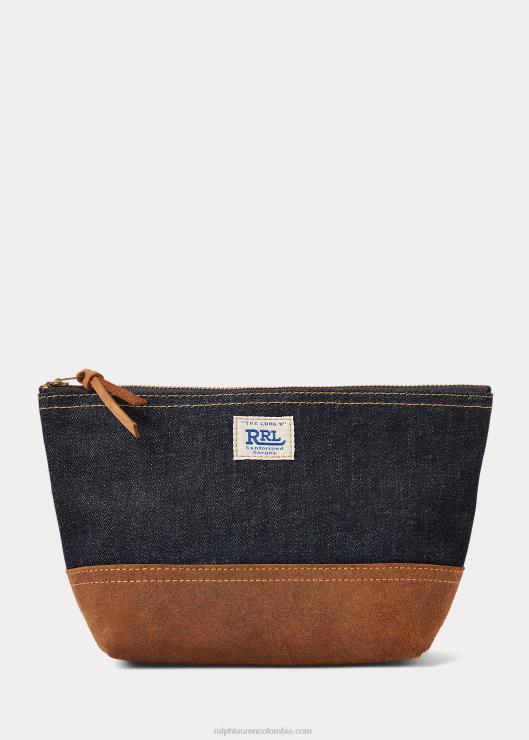 bolsa de mezclilla con ribete de ante hombres índigo Ralph Lauren 2XR2V8858