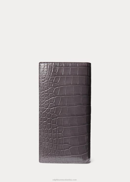 billetera continental de aligátor hombres asfalto Ralph Lauren 2XR2V9017