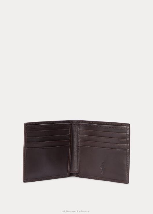 billetera de cuero hombres marrón Ralph Lauren 2XR2V2394