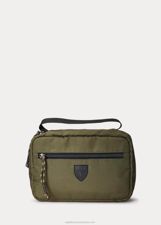 estuche de viaje colgante de lona hombres aceituna Ralph Lauren 2XR2V2560