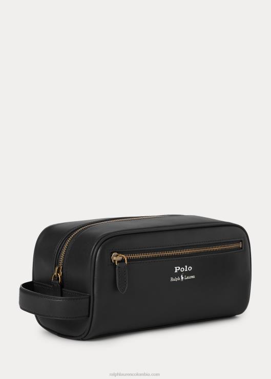 estuche de viaje de cuero hombres negro Ralph Lauren 2XR2V2554