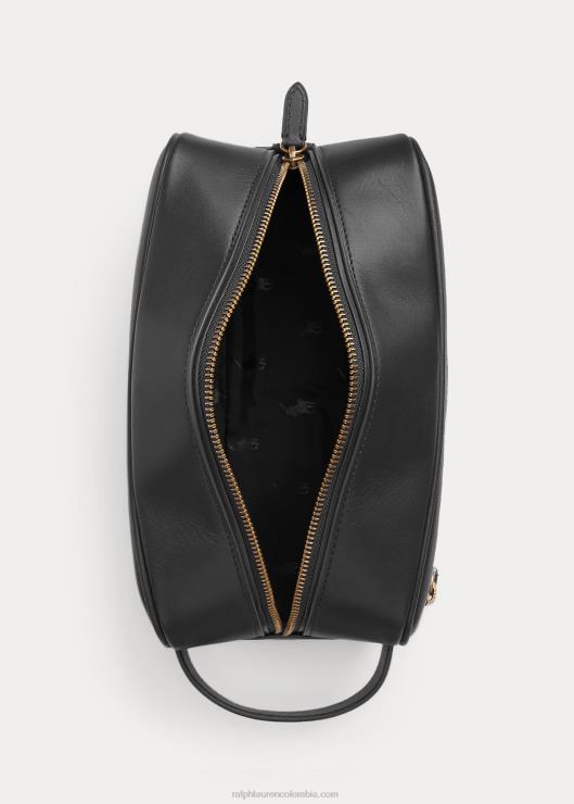 estuche de viaje de cuero hombres negro Ralph Lauren 2XR2V2554