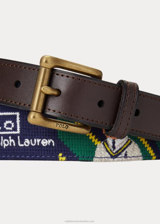cinturón bordado con motivo de osito de polo hombres multi Ralph Lauren 2XR2V2405