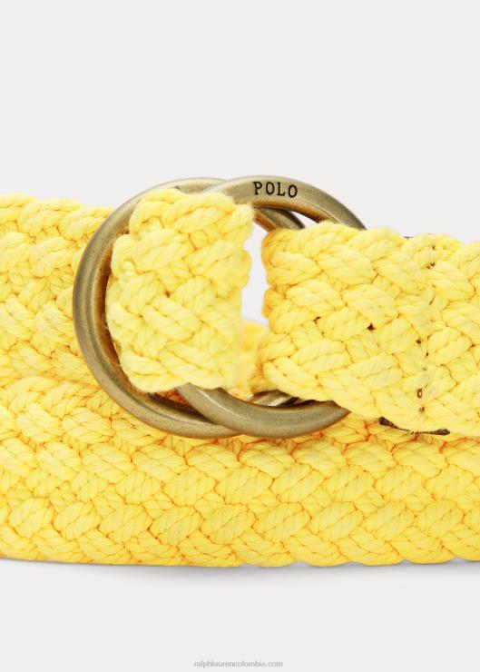 cinturón de algodón con detalles de piel hombresRalph Lauren 2XR2V2385