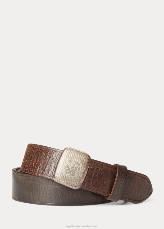 cinturón de cuero hombres vendimia negro Ralph Lauren 2XR2V8895