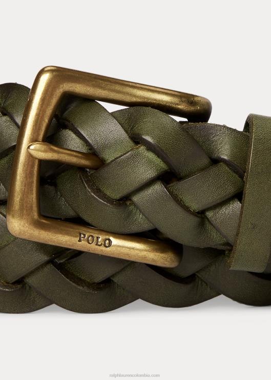 cinturón de cuero trenzado hombresRalph Lauren 2XR2V9083