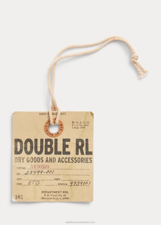 cinturón de piel con doble junta tórica hombres negro sobre marrón Ralph Lauren 2XR2V8844