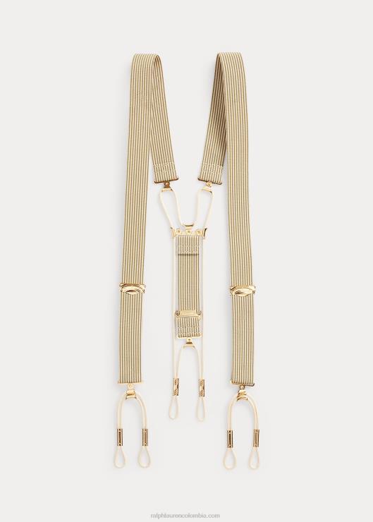 tirantes elásticos a rayas hombres crema/oliva Ralph Lauren 2XR2V8846