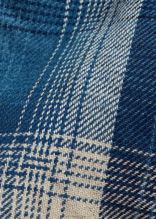 Corbata de sarga jaspe a cuadros hecha a mano hombres índigo/crema Ralph Lauren 2XR2V8836