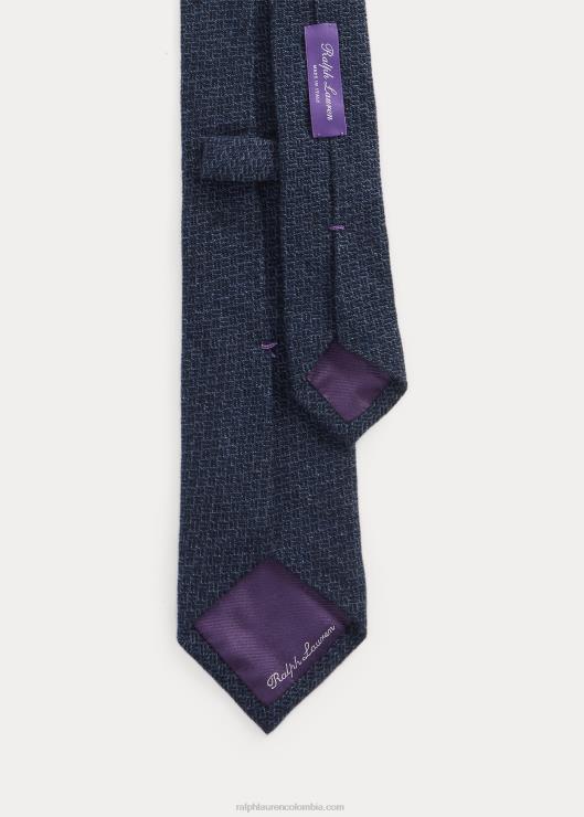 corbata con chevron de cachemir y seda hombres azul marino/azul polvoriento Ralph Lauren 2XR2V8952