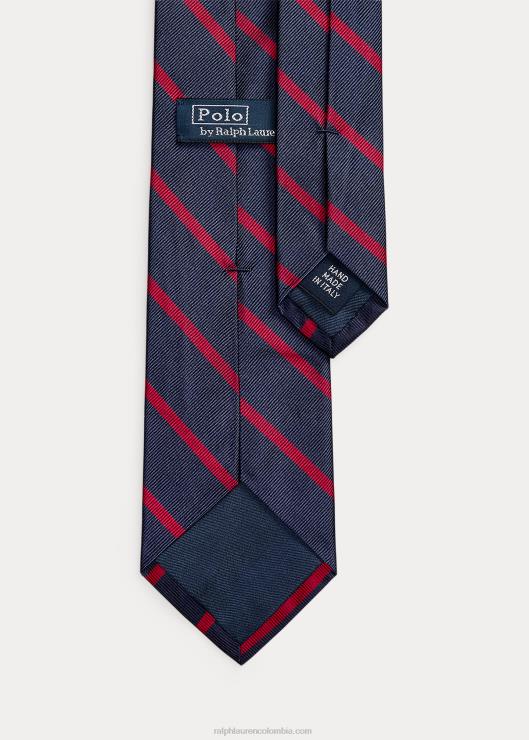 corbata de seda a rayas hombres azul marino/rojo Ralph Lauren 2XR2V2267