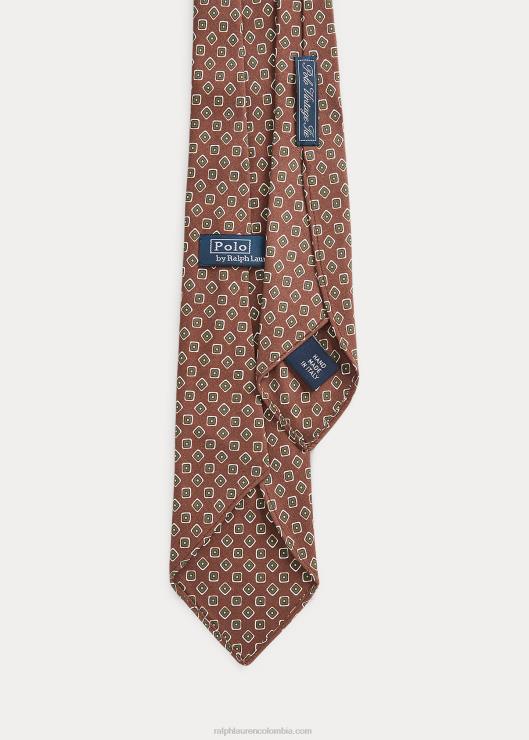 corbata de seda elegante de inspiración vintage hombres marrón Ralph Lauren 2XR2V2518