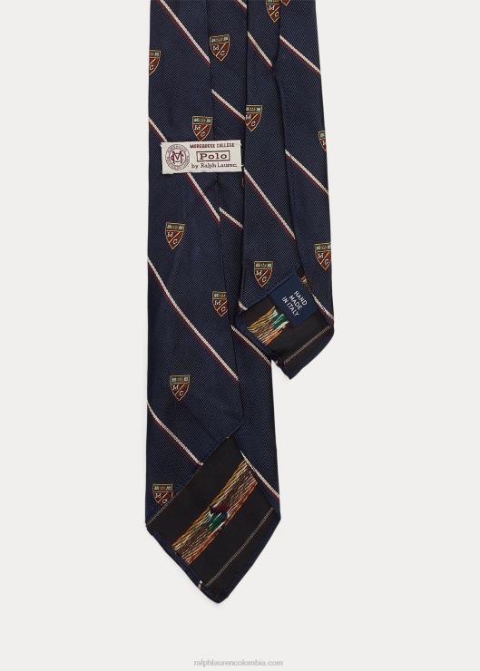 corbata del club de la colección morehouse hombres azul marino/blanco Ralph Lauren 2XR2V2633
