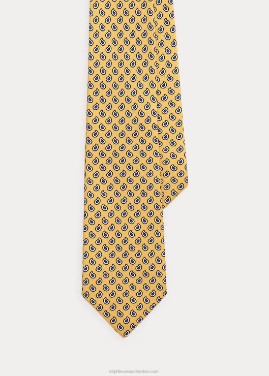elegante corbata de seda hombres amarillo Ralph Lauren 2XR2V2417