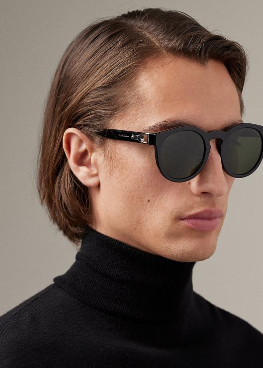 gafas de sol bedford con estribo hombres negro brillante Ralph Lauren 2XR2V8991