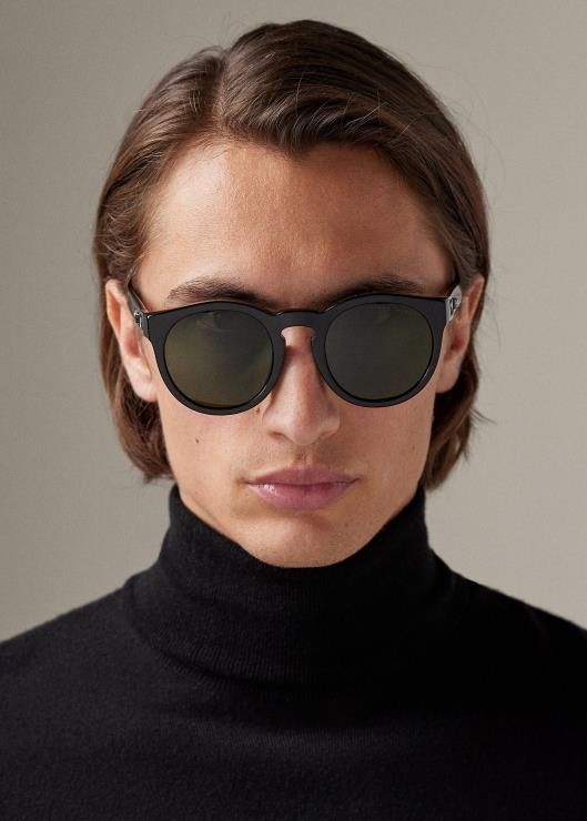 gafas de sol bedford con estribo hombres negro brillante Ralph Lauren 2XR2V8991