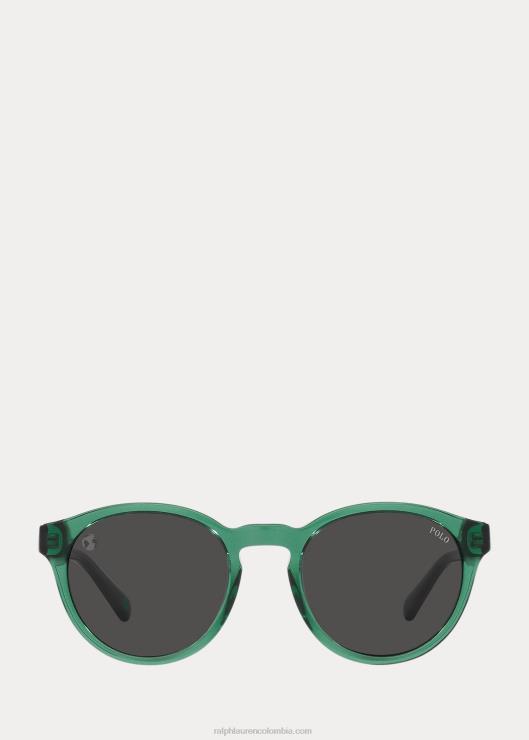 las gafas de sol tipo polo de la tierra hombres verde transparente brillante Ralph Lauren 2XR2V2428