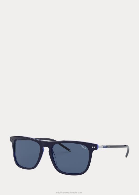 lentes de sol colegiales a rayas hombres parte superior brillante azul marino en royal Ralph Lauren 2XR2V2778