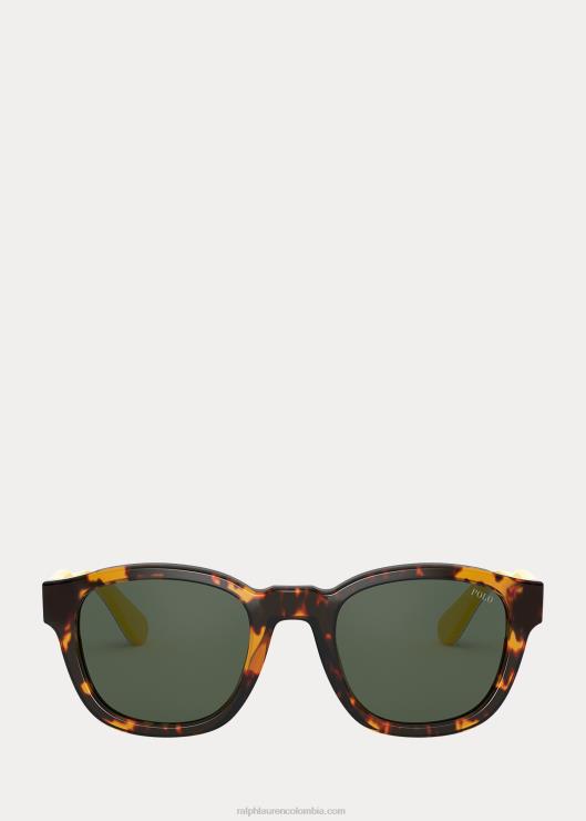 lentes de sol universitarios de carey hombres verde Ralph Lauren 2XR2V2779
