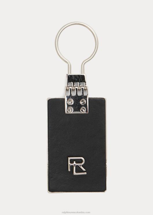llavero de piel vachetta con monograma hombres negro Ralph Lauren 2XR2V8985