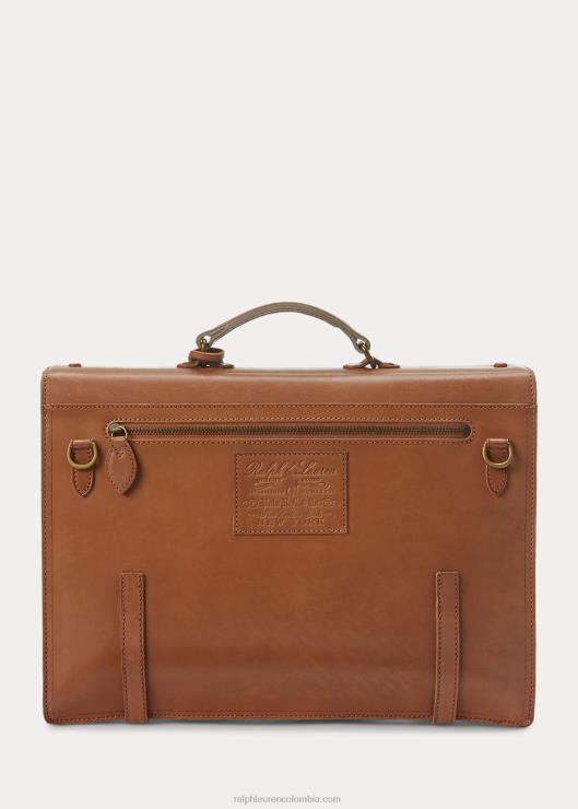 maletín de cuero Heritage hombres broncearse Ralph Lauren 2XR2V2215