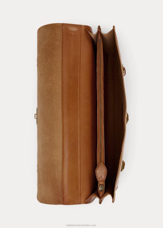 maletín de cuero Heritage hombres broncearse Ralph Lauren 2XR2V2215