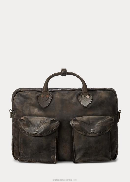 maletín de cuero hombres marron oscuro Ralph Lauren 2XR2V8845