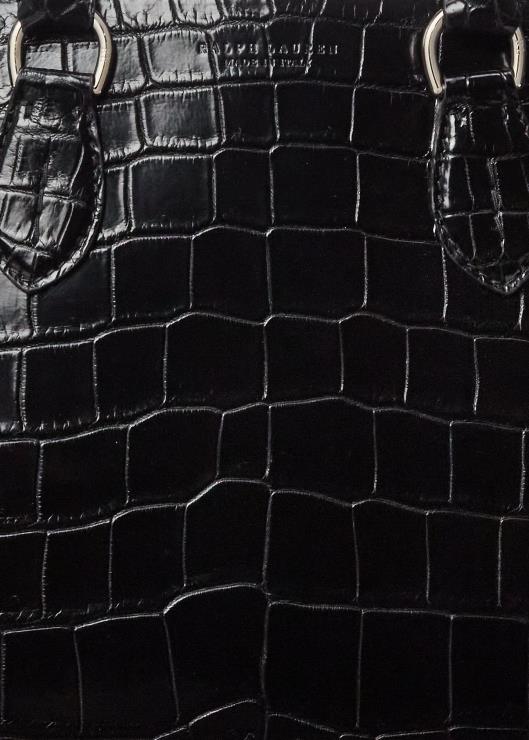 maletín voyager cocodrilo hombres negro Ralph Lauren 2XR2V9016