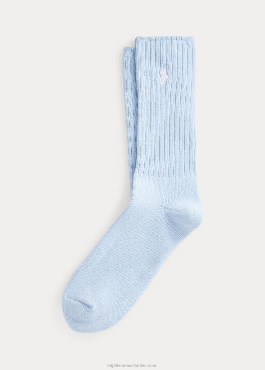 calcetines de mezcla de algodón hombres azul claro Ralph Lauren 2XR2V2614