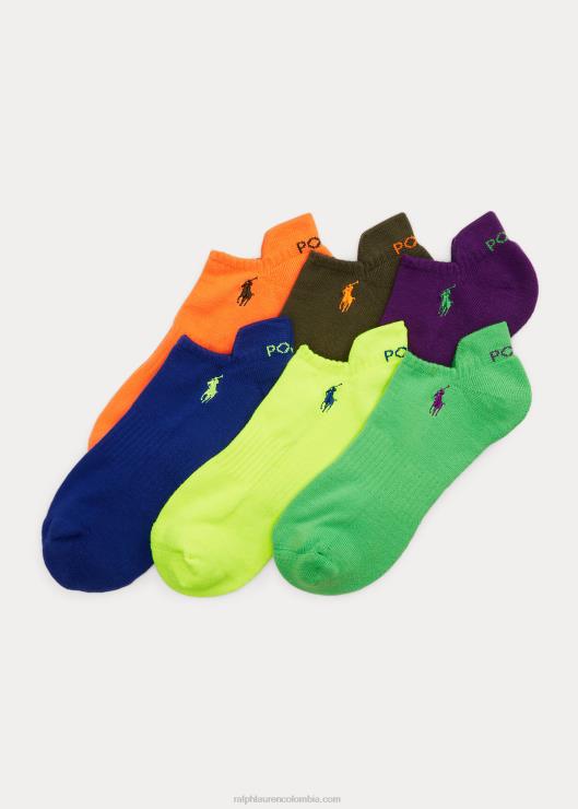 calcetines escotados con logo paquete de 6 hombres neón Ralph Lauren 2XR2V2306