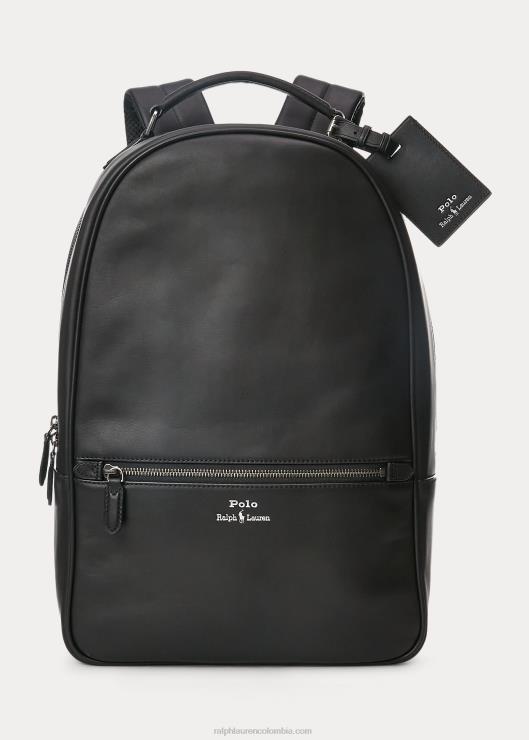 mochila de cuero hombres negro Ralph Lauren 2XR2V2237