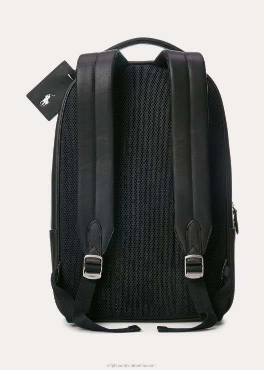 mochila de cuero hombres negro Ralph Lauren 2XR2V2237