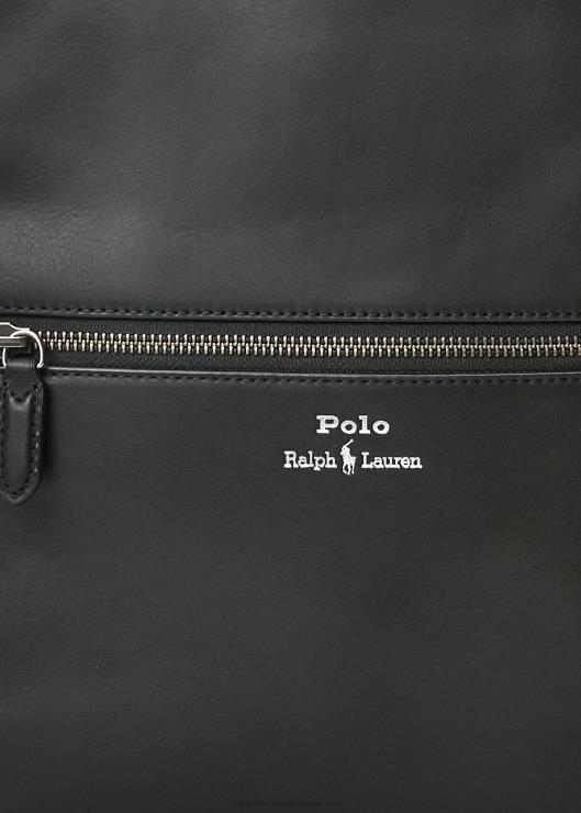 mochila de cuero hombres negro Ralph Lauren 2XR2V2237