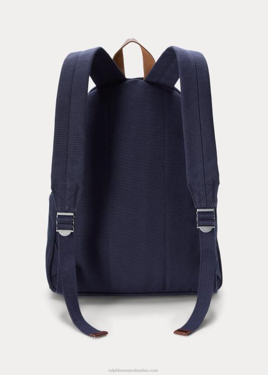 mochila de lona con osito de polo hombres Marina de Newport Ralph Lauren 2XR2V2398