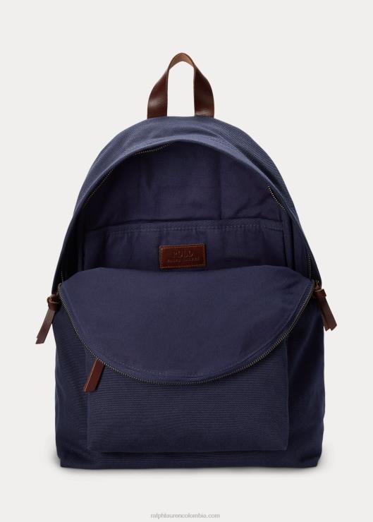 mochila de lona con osito de polo hombres Marina de Newport Ralph Lauren 2XR2V2398