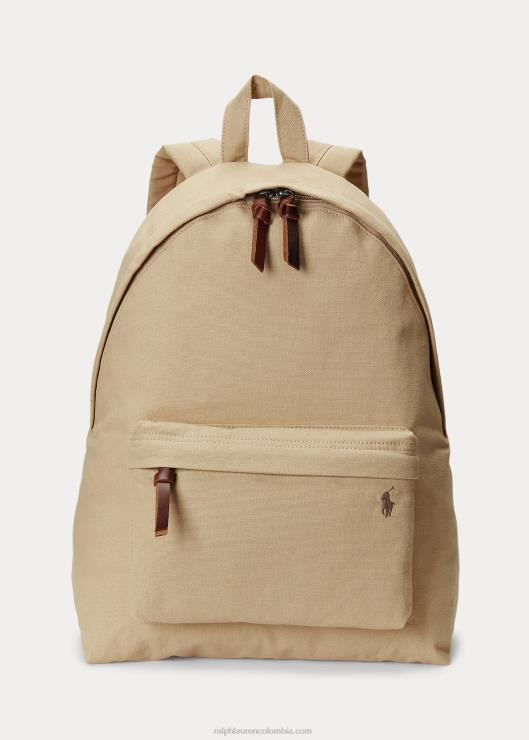 mochila de lona hombres caqui de la vendimia Ralph Lauren 2XR2V2392