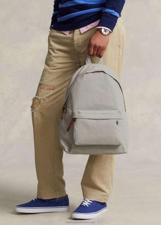 mochila de lona hombres niebla gris Ralph Lauren 2XR2V2390