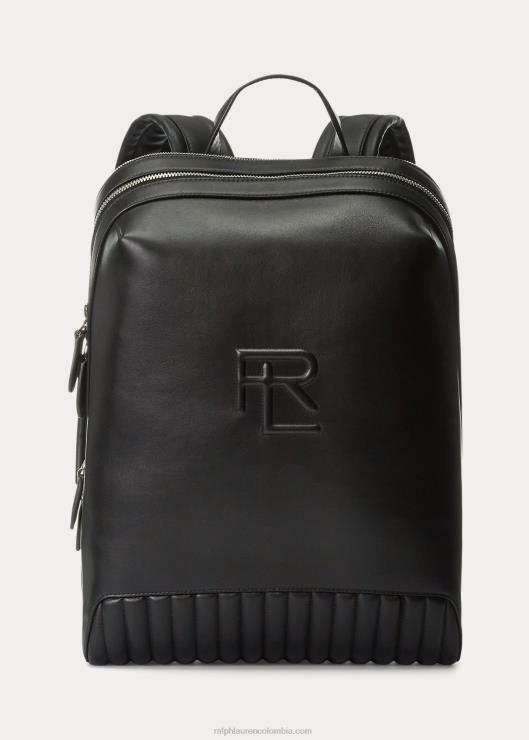 mochila de piel acolchada hombres negro Ralph Lauren 2XR2V8950