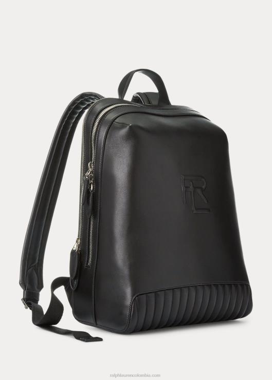 mochila de piel acolchada hombres negro Ralph Lauren 2XR2V8950