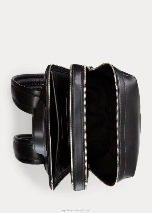 mochila de piel acolchada hombres negro Ralph Lauren 2XR2V8950