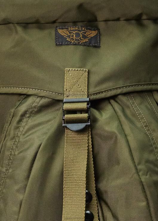 mochila utilitaria de lona de nailon hombres verde oliva Ralph Lauren 2XR2V8876