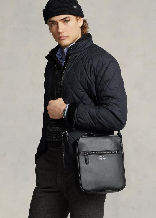 bandolera de piel hombres negro Ralph Lauren 2XR2V2568