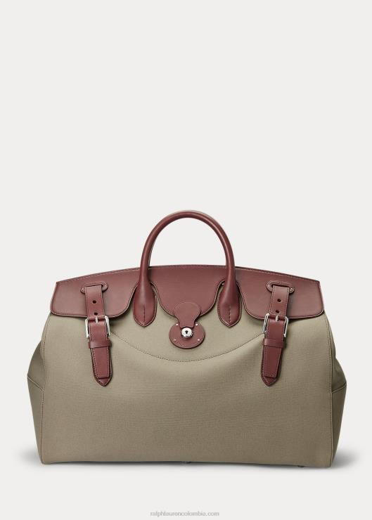 bolso cooper de lona con ribete de piel hombres broncearse Ralph Lauren 2XR2V9015