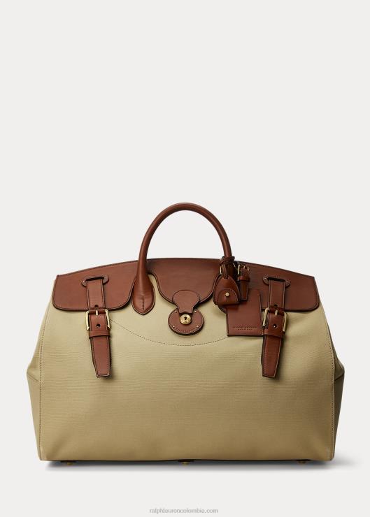 bolso cooper de lona con ribete de piel hombres creta Ralph Lauren 2XR2V8993