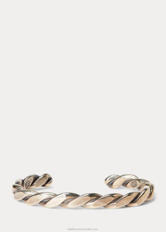 brazalete retorcido de plata esterlina hombresRalph Lauren 2XR2V8909